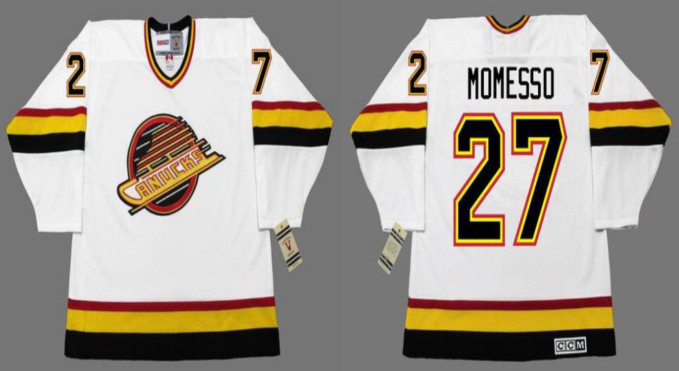 2019 Men Vancouver Canucks #27 Momesso White CCM NHL jerseys->vancouver canucks->NHL Jersey